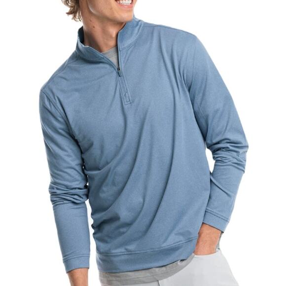 Southern Tide Backbarrier Performance Quarter Zip Pullover Heather Blue Medium - Picture 1 of 7
